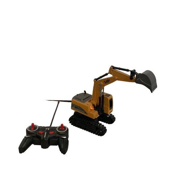 Remote Control Excavator Toy Working Arm Tracks Power Construction Yellow Black - Picture 2 of 12